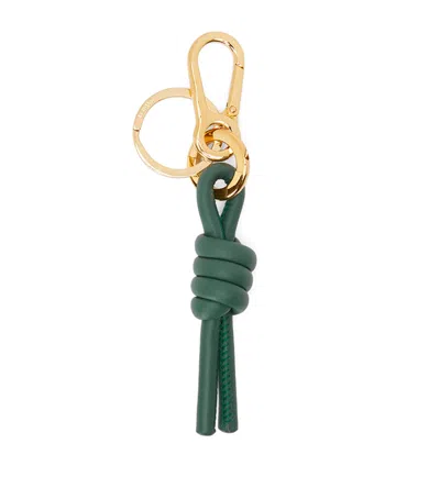 Loewe Calfskin Knot Charm In Green