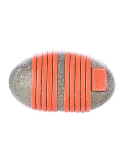 Pre-owned Loewe Calfskin Leather Kagero Knot Stone In Orange