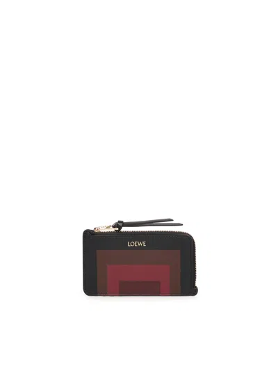 Loewe Calfskin Nappa Card Holder With Coin Pocket In Brown