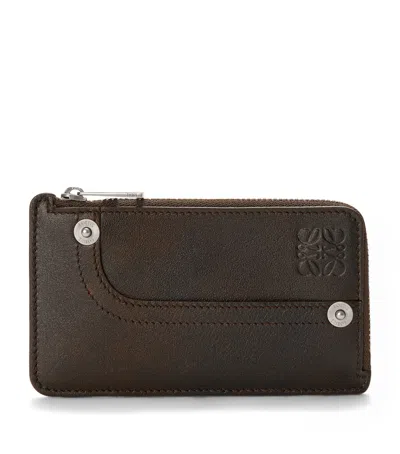 Loewe Calfskin Panta Coin Card Holder In Brown