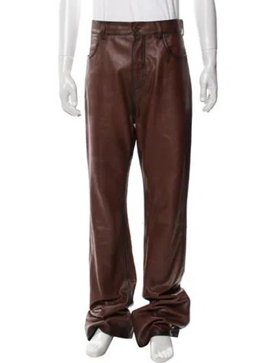 Pre-owned Loewe Calfskin Pants In Brown