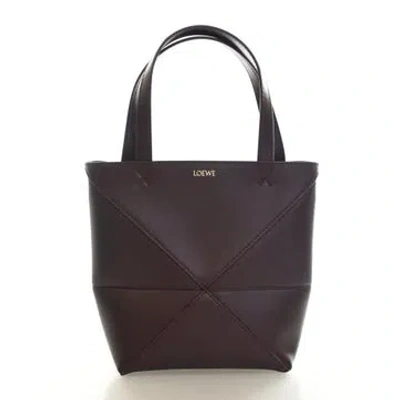 Pre-owned Loewe Calfskin Puzzle Fold Tote Bag Mini In Brown