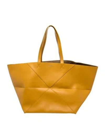 Pre-owned Loewe Calfskin Puzzle Fold Xl 2023 In Yellow