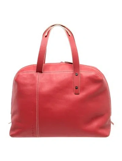 Pre-owned Loewe Calfskin Top Handle Bag Vintage In Red