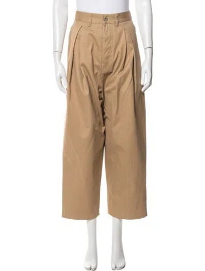 Pre-owned Loewe Calfskin Wide Leg Pants In Neutrals