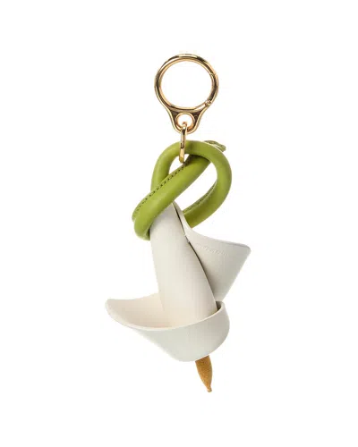 Loewe Calla Leather And Suede Charm In Green