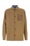 Loewe Long-sleeved Shirt Jacket In Brown