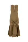 Loewe Camel Poplin Dress In Green