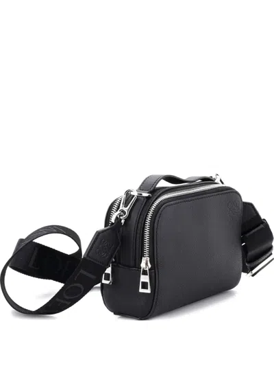 Pre-owned Loewe Camera Leather Mini Crossbody Bag In Black