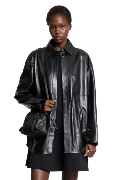 Loewe Camicia In Nappa Di Pelle Di Agnello In Black
