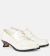 Loewe Campo 45 Croc-effect Leather Loafer Pumps In White