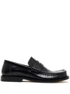 Loewe Campo Collapsible-heel Croc-effect Leather Loafers In Black