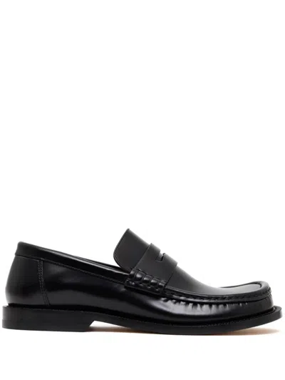 LOEWE CAMPO ASYMMETRICAL LEATHER LOAFERS
