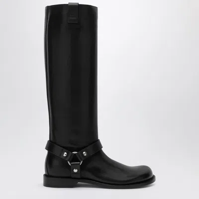 LOEWE LOEWE CAMPO BIKER HIGH BOOT IN BLACK CALFSKIN LEATHER