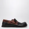 Loewe Sculpted Black Leather Shoes With Brown Accents In Brown