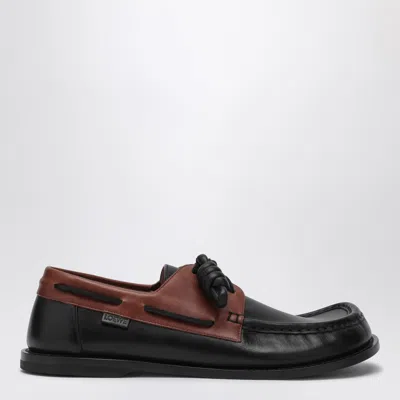 LOEWE LOEWE CAMPO BOAT SHOE IN BROWN/BLACK