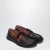 Loewe Sculpted Black Leather Shoes With Brown Accents In Brown