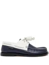 Loewe Campo Leather Boat Shoes In Blue