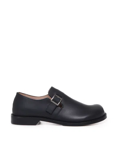 Loewe Men's Campo Leather Monk-strap Oxfords In Black