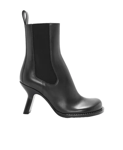 Loewe Campo Chelsea Bootie In Waxed Calfskin In Animal Print