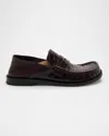 Loewe Campo Collapsible-heel Croc-effect Leather Loafers In Burgundy