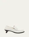Loewe Campo 45 Croc-effect Leather Loafer Pumps In White