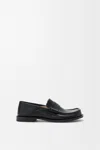 Loewe Penny Strap Round Toe Stitched Detailing Loafers In Black