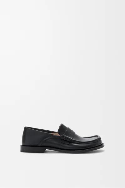 Loewe Campo Collapsible-heel Leather Penny Loafers In Black