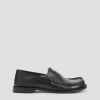 Loewe Penny Strap Round Toe Stitched Detailing Loafers In Black