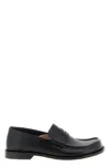 Loewe Penny Strap Round Toe Stitched Detailing Loafers In Black