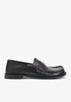 Loewe Penny Strap Round Toe Stitched Detailing Loafers In Black