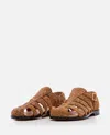 Loewe Campo Brushed Suede Fisherman Sandals In Brown