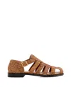 Loewe Campo Brushed Suede Fisherman Sandals In Brown