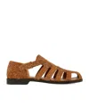 Loewe Campo Brushed Suede Fisherman Sandals In Brown