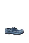 Loewe Campo Denim Boat Loafers In Raw Denim