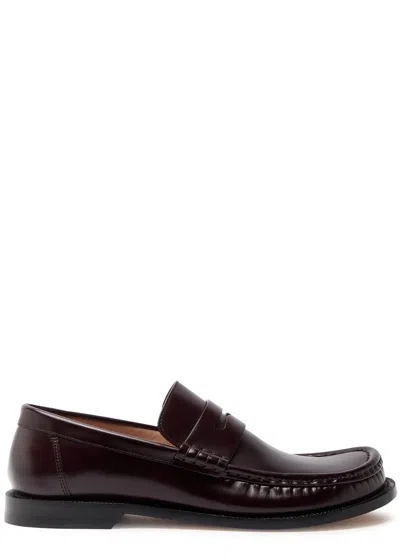 LOEWE LOEWE CAMPO GLOSSED LEATHER LOAFERS
