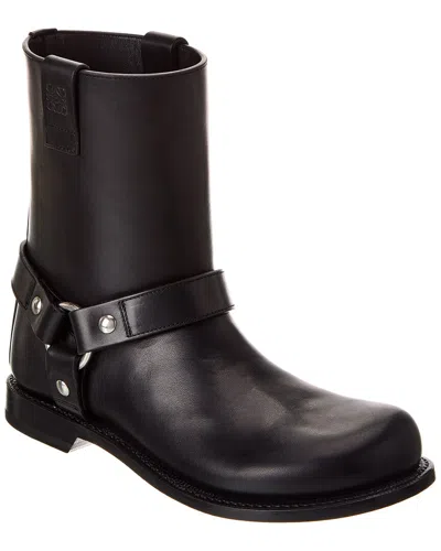 Loewe Campo Leather Biker Boot In Black
