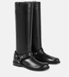 Loewe Leather Campo Biker Boots In Black