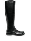 Loewe Campo Leather Boots In Black