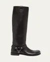 Loewe Leather Campo Biker Boots In Black