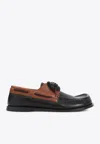 Loewe Sculpted Black Leather Shoes With Brown Accents In Black