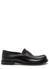Loewe Penny Strap Round Toe Stitched Detailing Loafers In Black