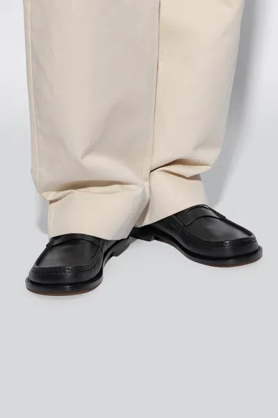 Loewe Campo Collapsible-heel Leather Penny Loafers In Black