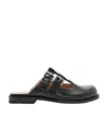 Loewe Campo Mary Jane Mule In Brushed Calfskin And Shearling In Black