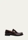 Loewe Campo Collapsible-heel Croc-effect Leather Loafers In Burgundy