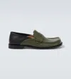 Loewe Campo Leather Penny Loafers In Green