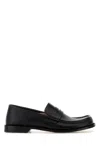 Loewe Penny Strap Round Toe Stitched Detailing Loafers In Black