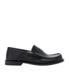 Loewe Penny Strap Round Toe Stitched Detailing Loafers In Black