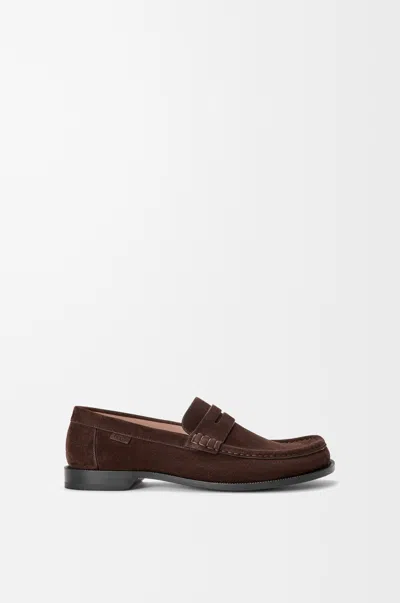 Loewe Campo Suede Leather Loafers In Brown
