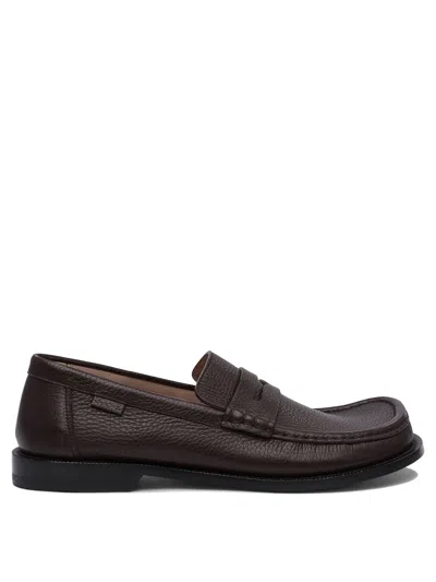 Loewe Campo Loafers With Round Toe And Leather Sole In Brown